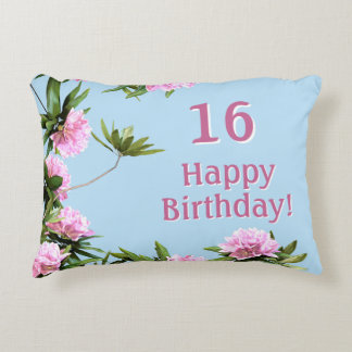 Coussins Décoratifs Rhododendron personnalisé pour un 16e anniversaire