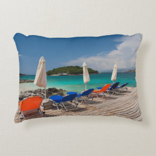 Coussins Décoratifs Riviera albanaise, Ksamil, bord de mer de la ville