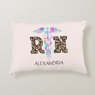 Coussins Décoratifs "RN" en Empreinte de léopard - Logo Médicale color