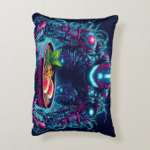 Coussins Décoratifs Robot Cyberpunk Futuriste Neon Nourriture Ramen (Dos(Vertical))