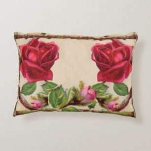 Coussins Décoratifs Rose ancienne vintage rustique victorienne antique