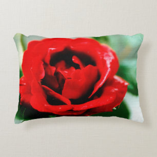 Coussins Décoratifs Rose rouge avec gouttes de ragoût