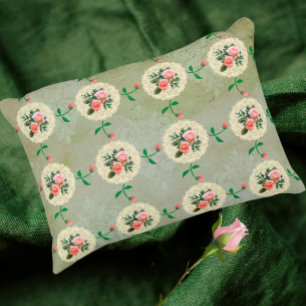 Coussins Décoratifs Rose vintage Doily Green Damask