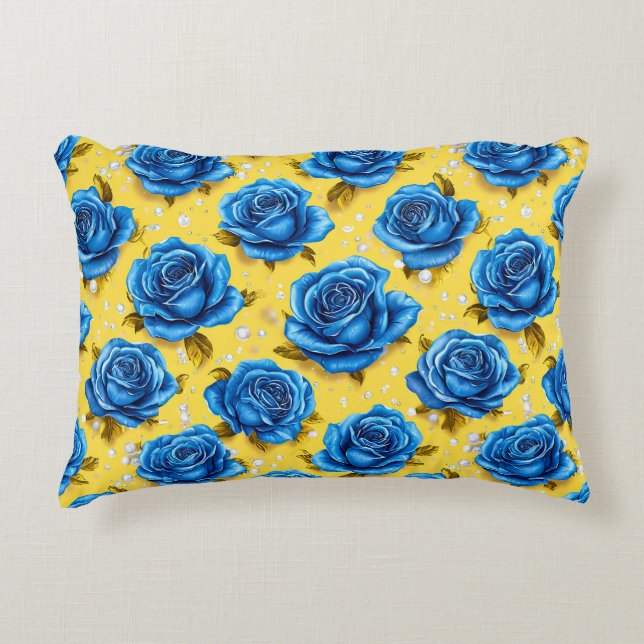 Coussins Décoratifs Roses bleues 3d (Devant)