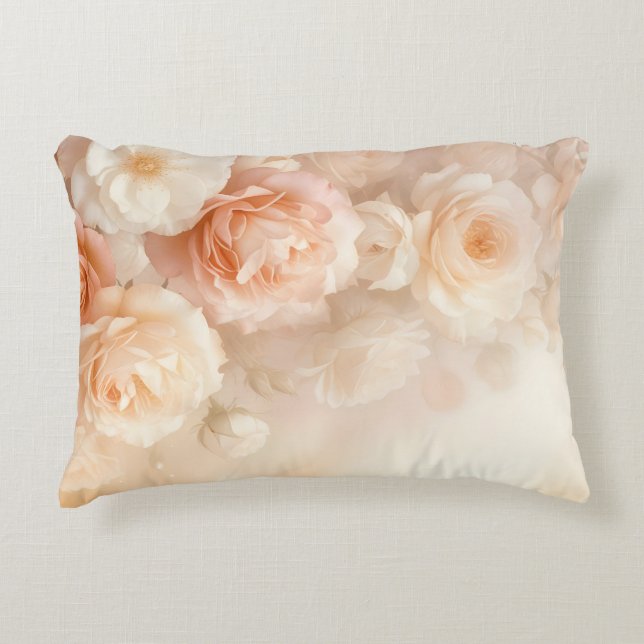Coussins Décoratifs Roses d'aquarelle Blush 3 D (Devant)