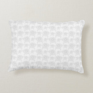 Coussins Décoratifs Roses Illustrées Grises sur Fond Blanc Motif Migno