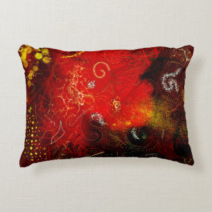 Coussins Décoratifs Rouge et or uniques luxueux féminin élégant
