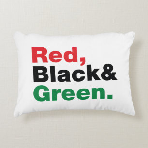 Coussins Décoratifs Rouge, Noir et Vert.
