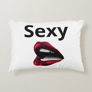 Coussins Décoratifs Round Pop Art Pillow Red Polka Dot Lips with "Sexy