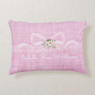 Coussins Décoratifs Ruban rose Floral Girl NAME Sweet Bedroom Décor