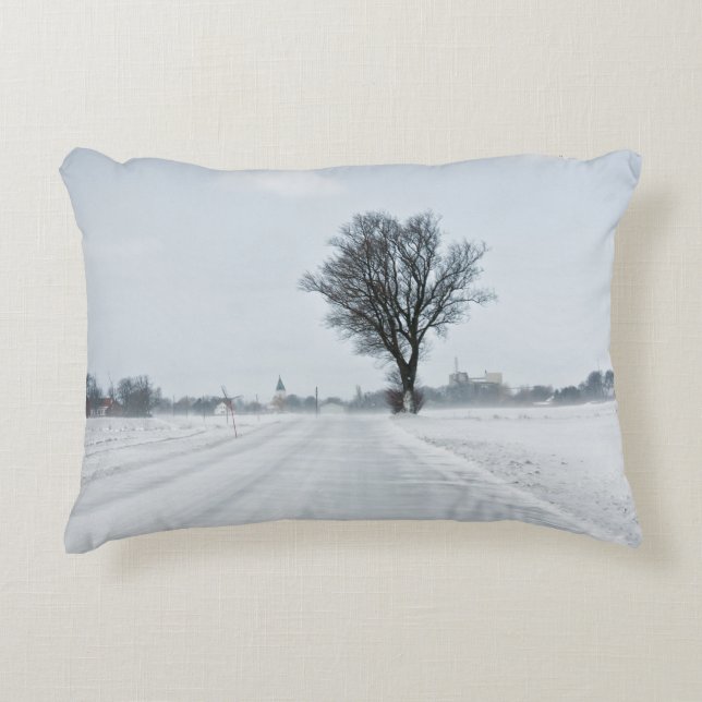 Coussins Décoratifs Rural winter road (Devant)