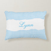 Coussins Décoratifs Rustic Blue Gingham Personalized Name (Devant)