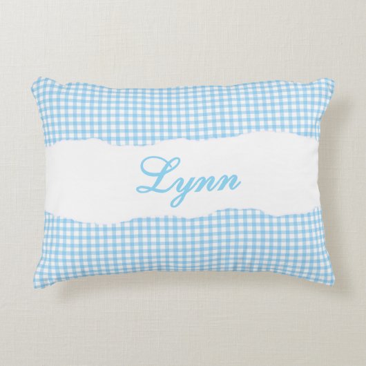 Coussins Décoratifs Rustic Blue Gingham Personalized Name (Devant)