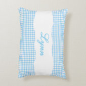 Coussins Décoratifs Rustic Blue Gingham Personalized Name (Dos(Vertical))