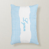Coussins Décoratifs Rustic Blue Gingham Personalized Name (Devant(Vertical))