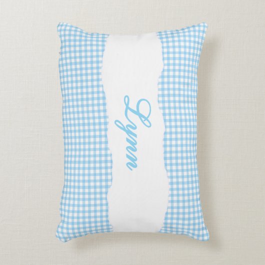 Coussins Décoratifs Rustic Blue Gingham Personalized Name (Devant(Vertical))