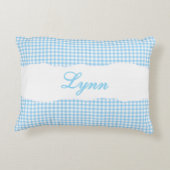 Coussins Décoratifs Rustic Blue Gingham Personalized Name (Dos)