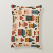 Coussins Décoratifs Rustic Festive Christmas Houses Seamless Pattern (Dos(Vertical))