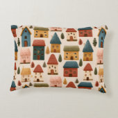 Coussins Décoratifs Rustic Festive Christmas Houses Seamless Pattern (Dos)