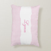 Coussins Décoratifs Rustic Pink Gingham Personalized Name (Dos(Vertical))