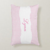 Coussins Décoratifs Rustic Pink Gingham Personalized Name (Devant(Vertical))
