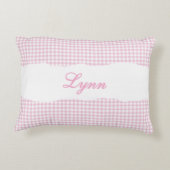 Coussins Décoratifs Rustic Pink Gingham Personalized Name (Dos)