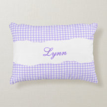 Rustic Purple Gingham Personalized Name