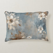 Rustique Floral Bleu Poussiéreux Marron Crème Mais