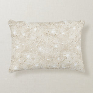 Coussins Décoratifs Sable Champagne Crème Paillettes 