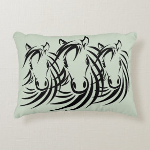 Coussins Décoratifs Sac à cordon vert tête de cheval noir