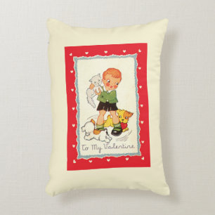 Coussins Décoratifs Saint-Valentin victorien vintage garçon, chat et c
