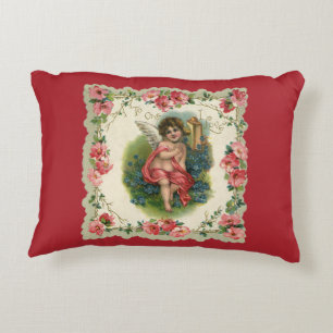 Coussins Décoratifs Saint-Valentin vintage victorien chérubin au télép