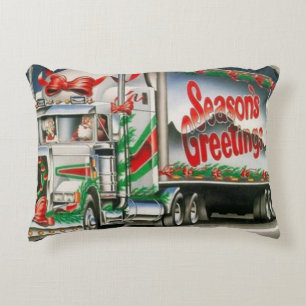 Coussins Décoratifs Salutations de saison Trucking Père Noël