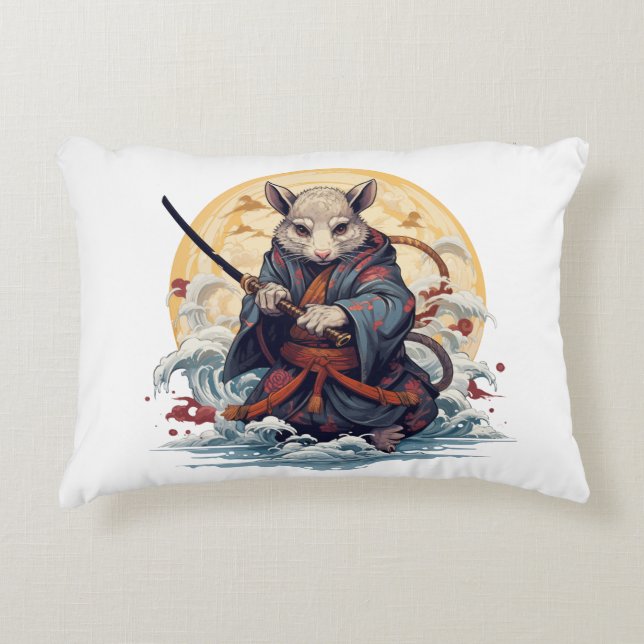 Coussins Décoratifs Samurai Rat Throw Pillows (Devant)