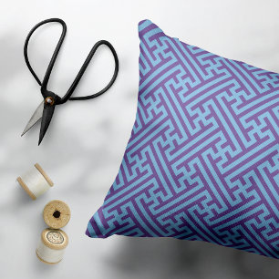 Coussins Décoratifs Sayagata motif, japonais, violet et bleu