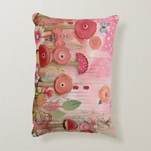 Coussins Décoratifs Scène de fleur de collage rose Whimsical (Dos(Vertical))