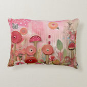 Coussins Décoratifs Scène de fleur de collage rose Whimsical (Dos)
