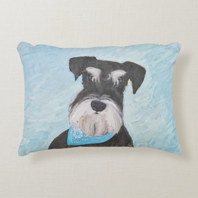 Coussins Décoratifs Schnauzer (Miniature) Peinture - Joli chien origin (Devant)