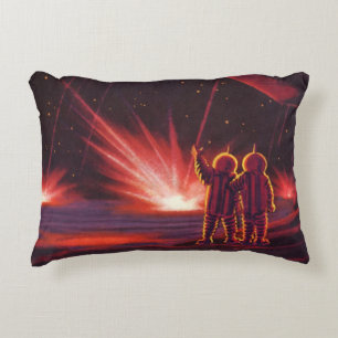 Coussins Décoratifs Science-fiction vintage d'aliens sur une planète r