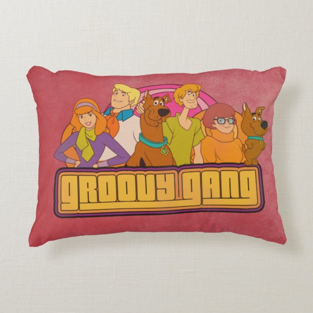 Coussins Décoratifs Scooby-Doo | Graphique de dessin rétro "Gang Super (Devant)