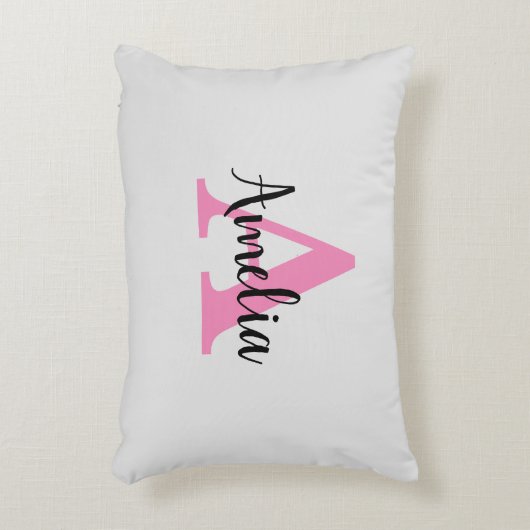 Coussins Décoratifs Script monogramme de nom personnalisé (Devant(Vertical))