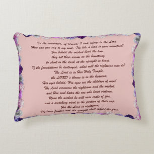Coussins Décoratifs Scripture, Psaume 11, Purple Roses