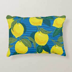 Coussins Décoratifs Seamless citrus pattern. Hand drawn illustration w
