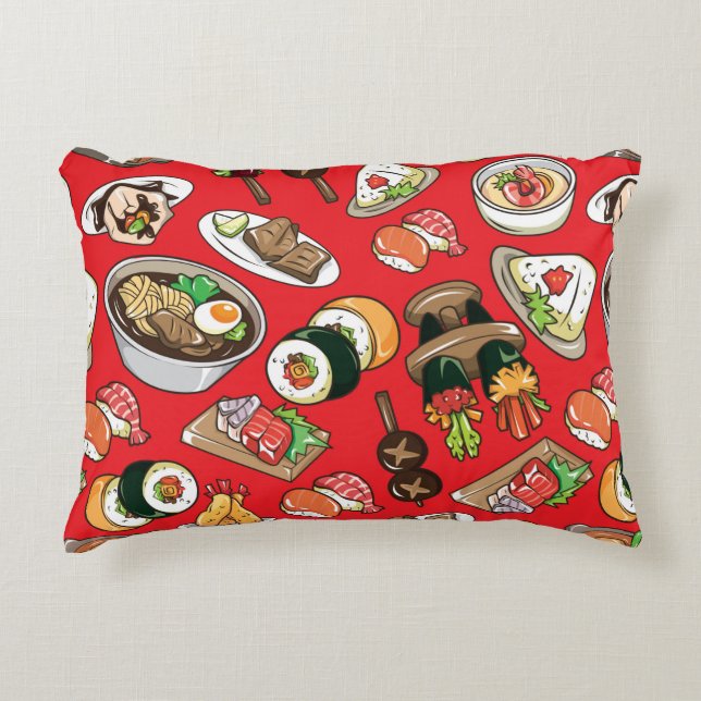 Coussins Décoratifs seamless Japanese food pattern (Devant)