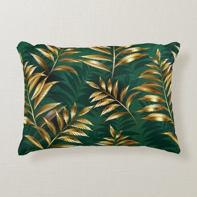Coussins Décoratifs Seamless pattern with golden ferns (Devant)