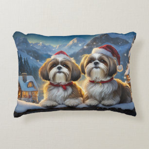 Coussins Décoratifs Shih Tzus Conception De Vacances Par Rich AMeN Gil