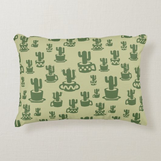 Coussins Décoratifs Silhouette de cactus succulent dans les tasses et  (Devant)