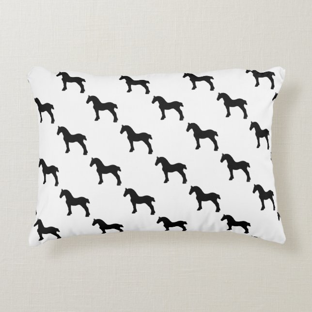 Coussins Décoratifs Silhouette de cheval de trait (Devant)