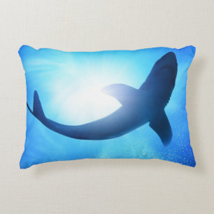 Coussins Décoratifs Silhouette de requin d'océan profond