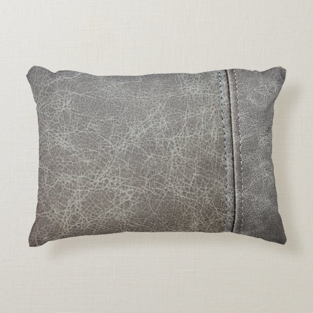 Coussins Décoratifs Simili cuir gris élégant (Devant)